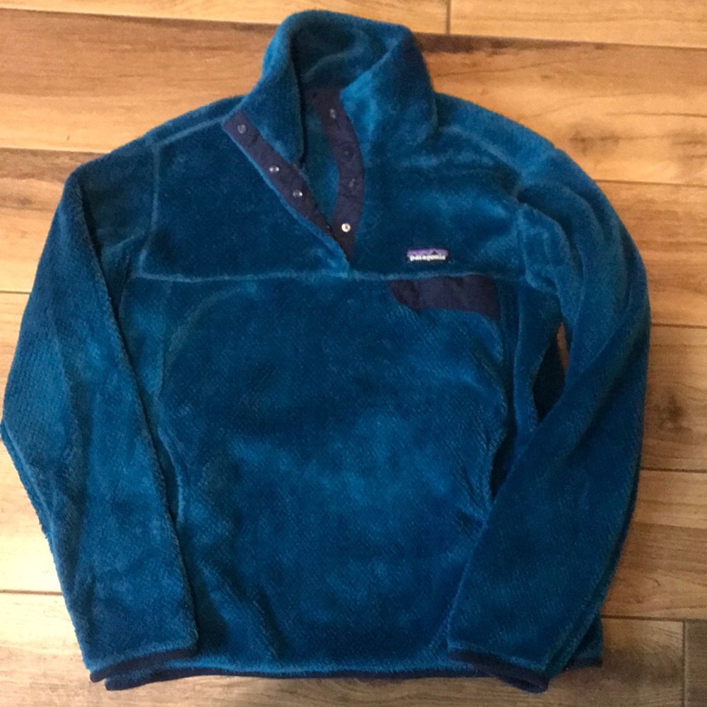 Patagonia fleece pullover - Medium. Teal blue.